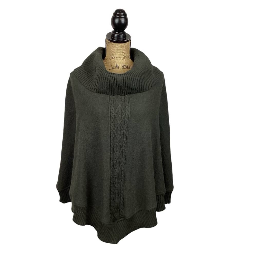 Vintage SILX Cowl Neck Poncho Dark Hunter Green